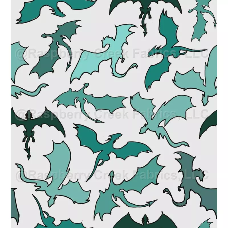 Blue Green Dragon Swirl