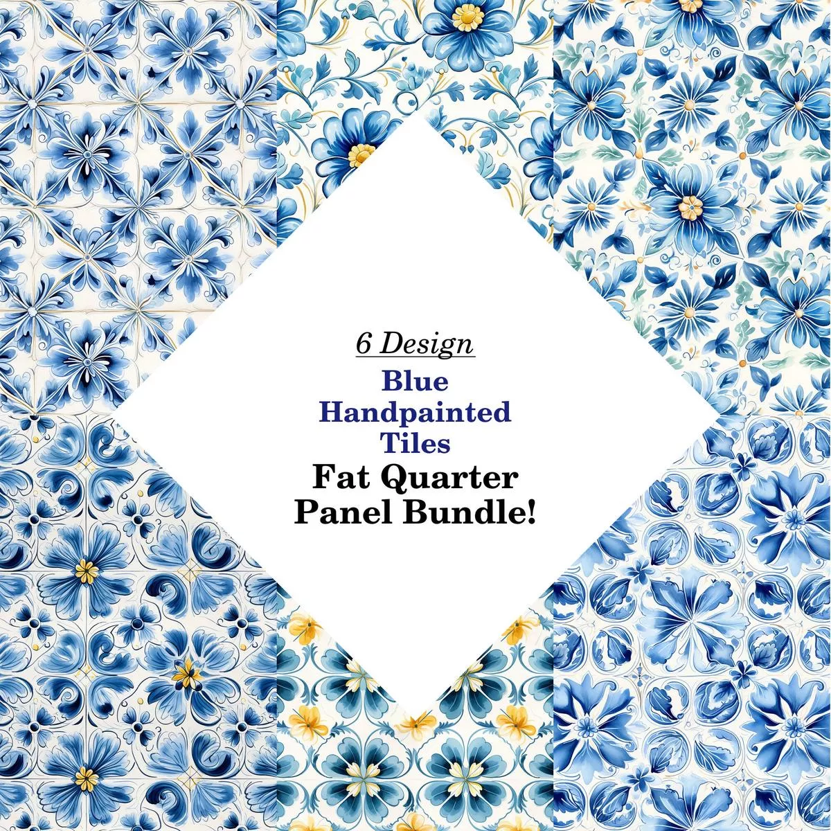 blue-handpainted-tiles-fat-quarter-bundle Blue Handpainted Tiles Fat Quarter Bundle