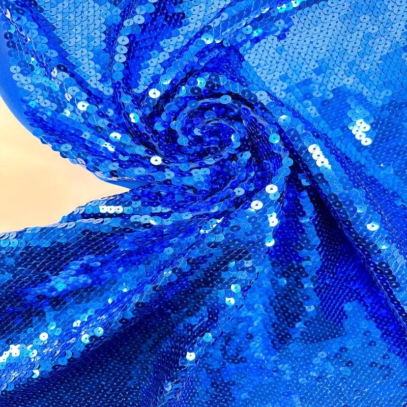 Blue Polyester Fused Satin
