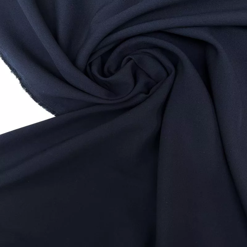 blue-polyester-viscose-cotton-elastane-crepe Blue Polyester Viscose Cotton Elastane Crepe