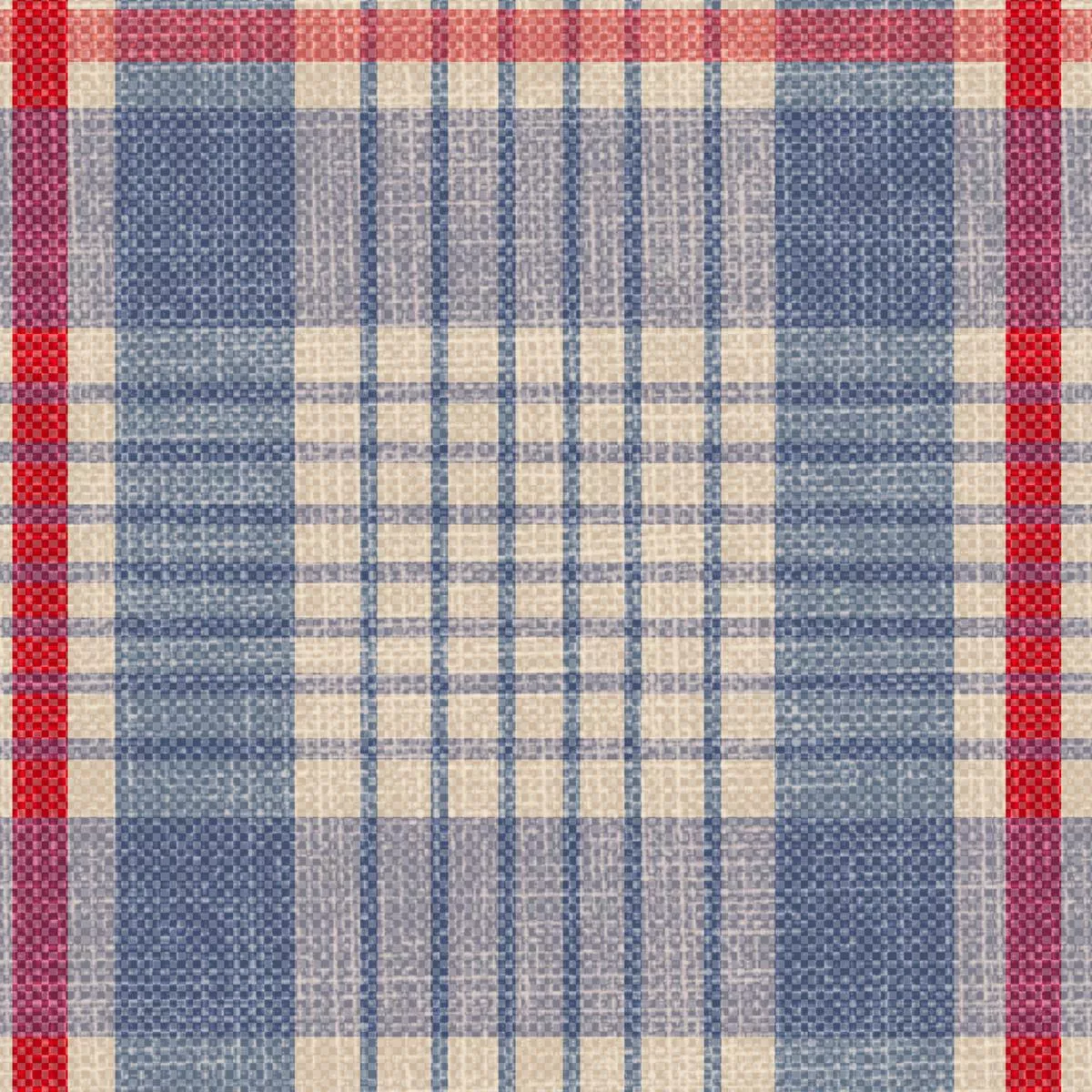 Blue and Red Plaid Fabric