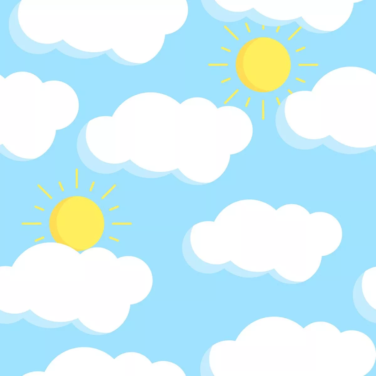 blue-sky-clouds-sun-fabric Blue Sky, Clouds and Sun Fabric