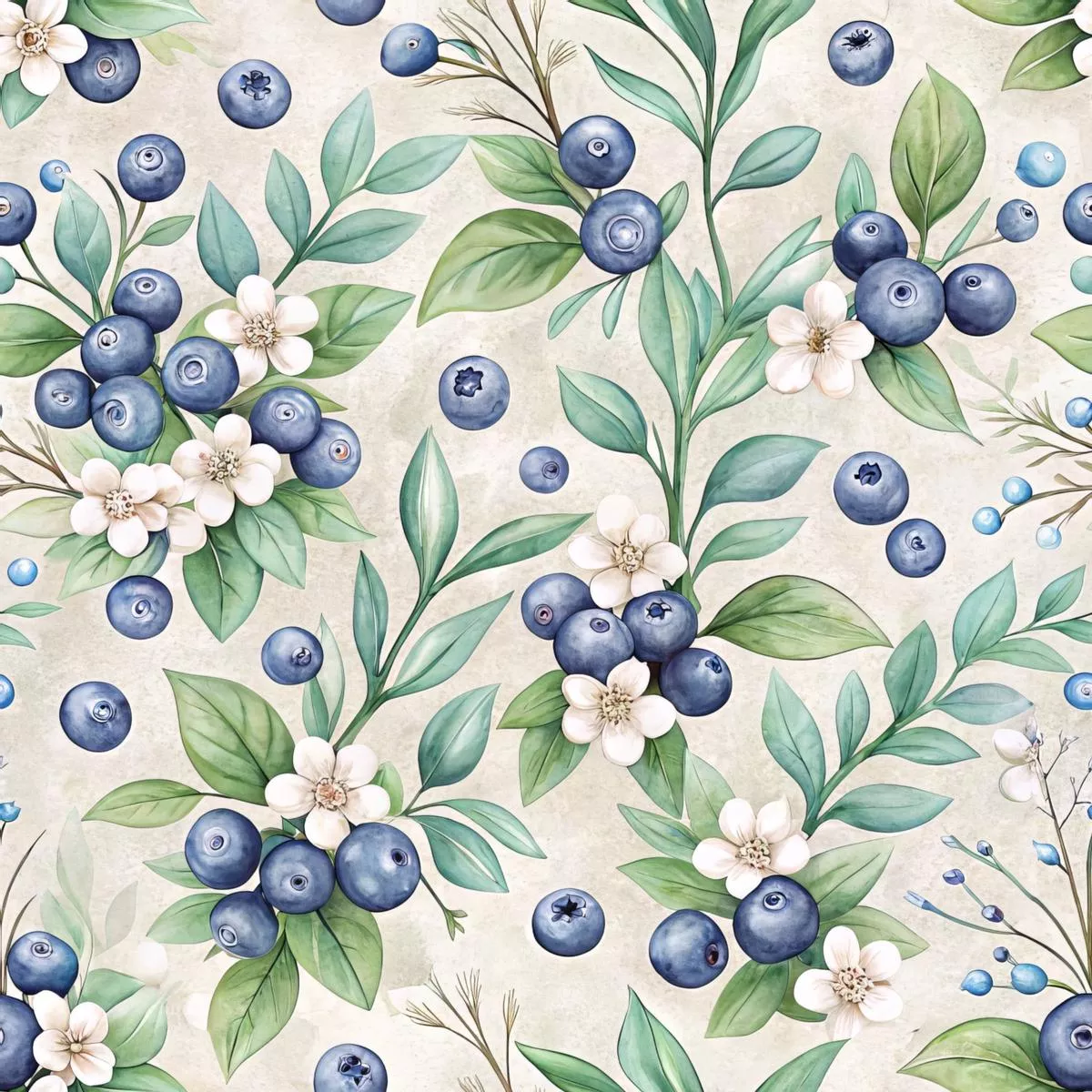 Blueberry Garden Pattern 5 Quilting Cotton Fabric