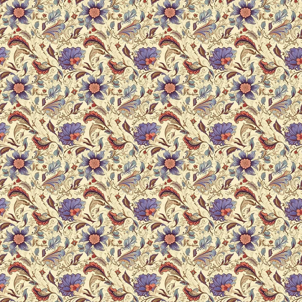 bohemian-flowers-pattern-2-fabric Bohemian Flowers Pattern #2 Fabric