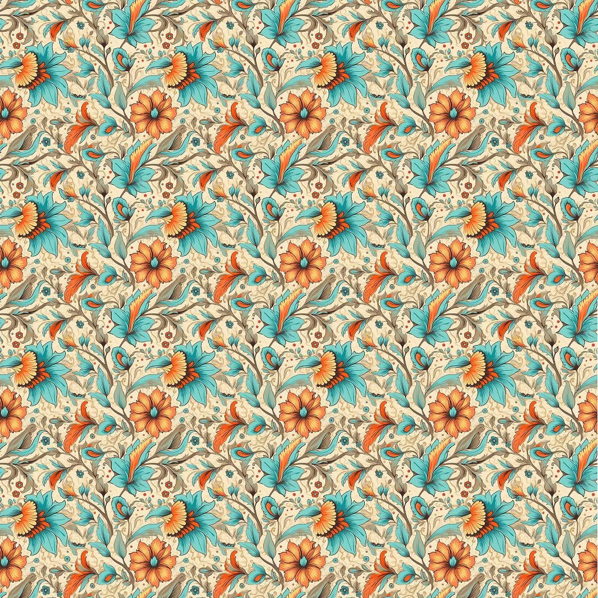 bohemian-flowers-pattern-5-fabric Bohemian Flowers Pattern #5 Fabric