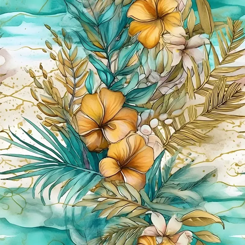 Boho Beach Botanical Variation #5 Fabric