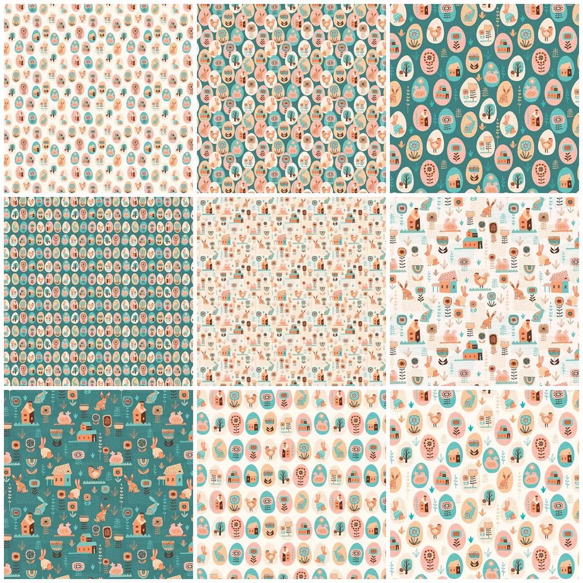 Boho Easter Fat Quarter Bundle – 9 Pieces