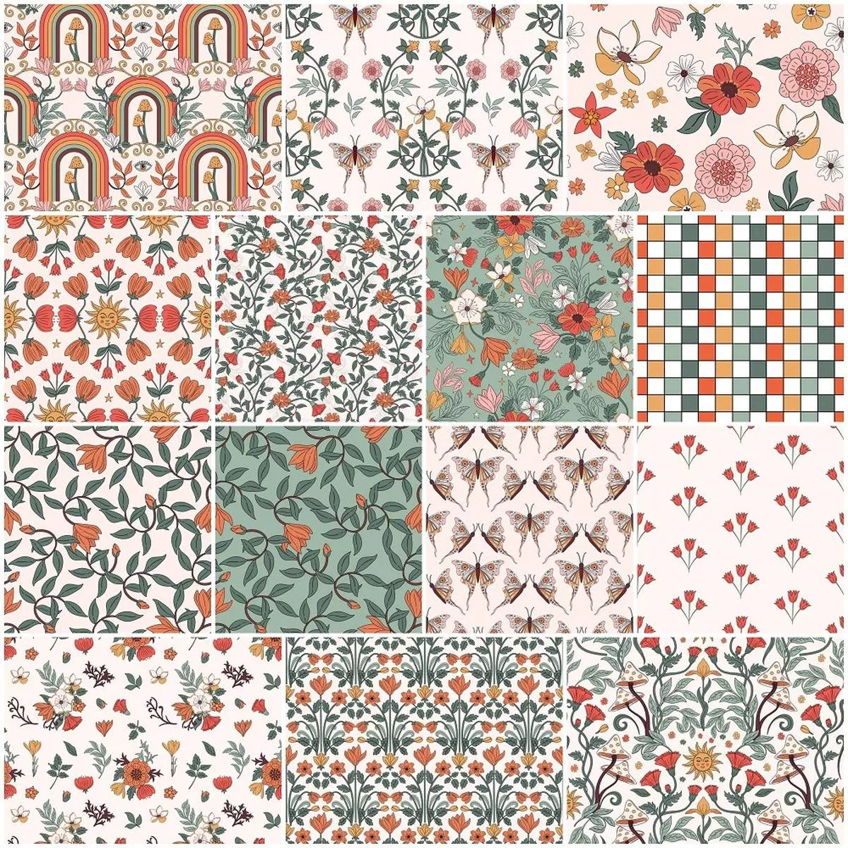 Boho Garden Fabric Collection – 1 Yard Bundle