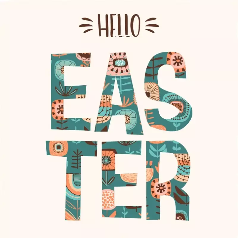 boho-hello-easter-fabric-panel Boho Hello Easter Fabric Panel