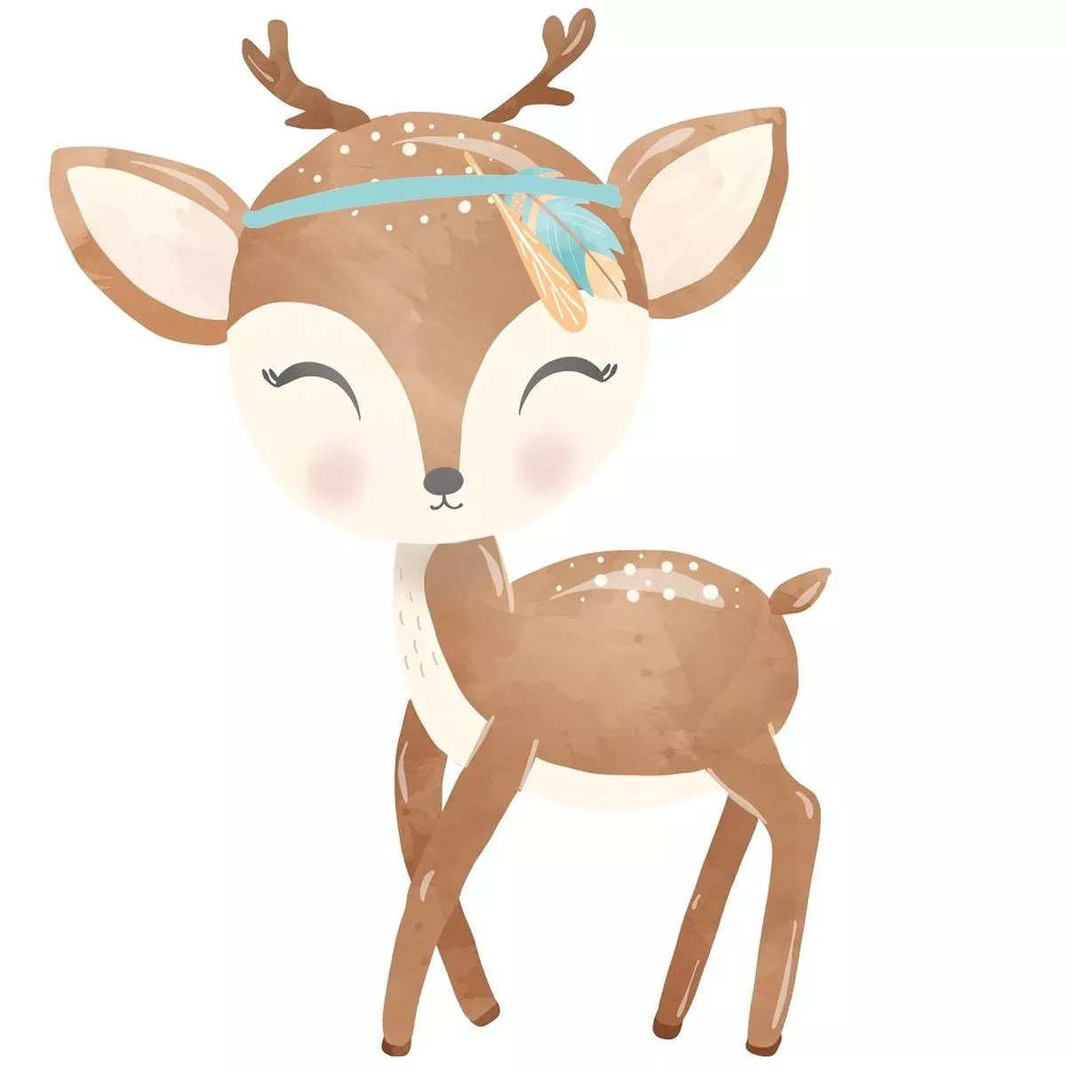boho-woodland-deer-fabric-panel Boho Woodland Deer Fabric Panel