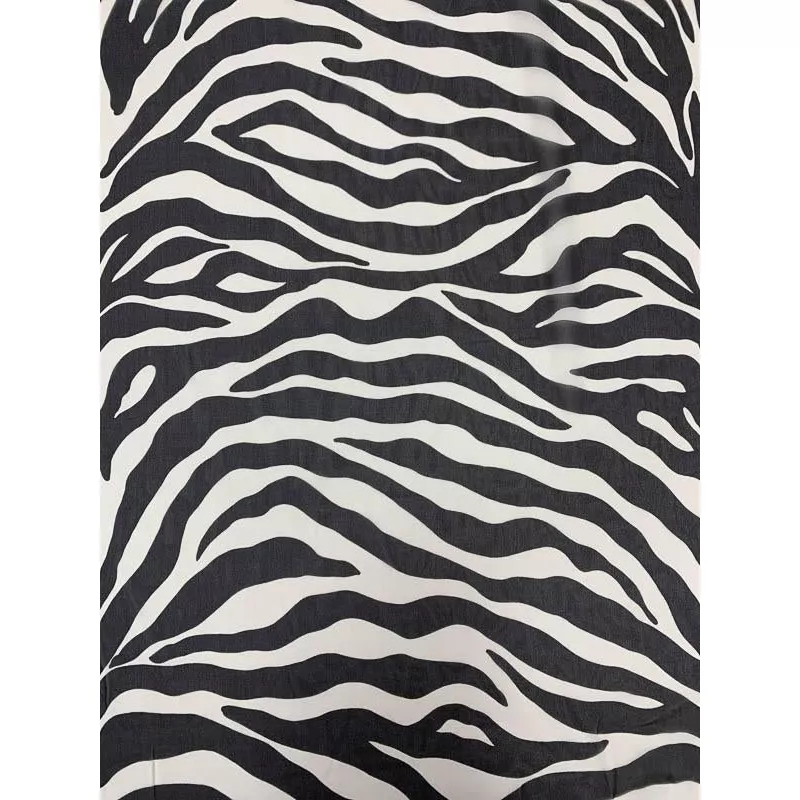 Bold Zebra Pattern Printed Silk Chiffon – Black / Off-White