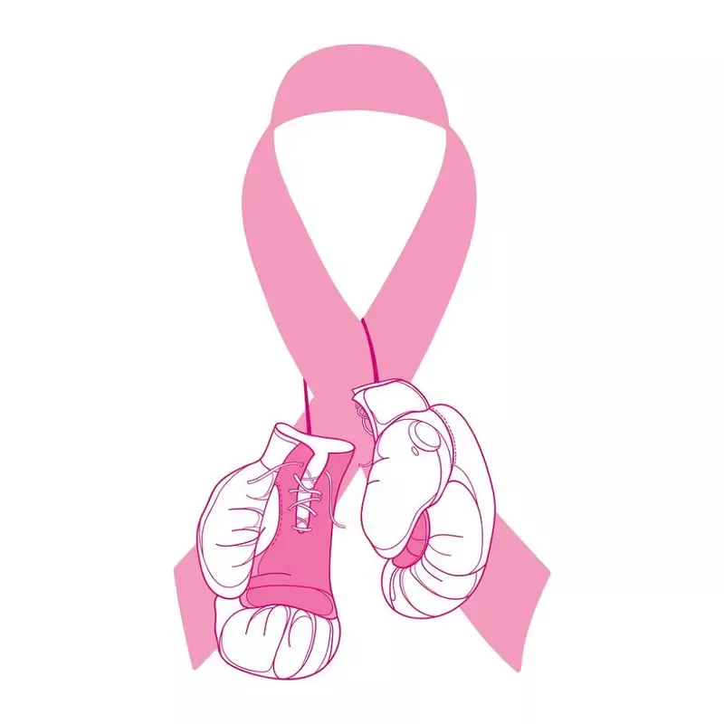 Boxing Breast Cancer Fabric Panel