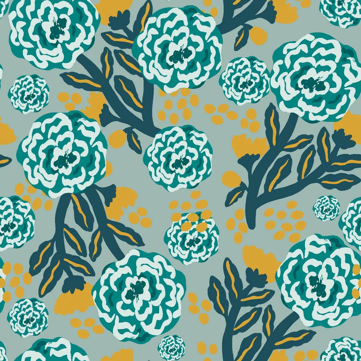 breathe-live-explore-marigold-teal-fabric Breathe Live Explore Marigold Teal Fabric