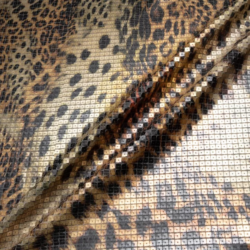 brown-animal-style-sequinned-jersey Brown Animal Style Sequinned Jersey