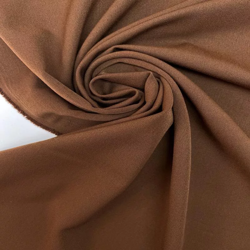 Brown Polyester Viscose Twill