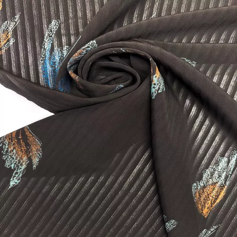 brown-printed-jacquard-fabric Brown Printed Jacquard Fabric