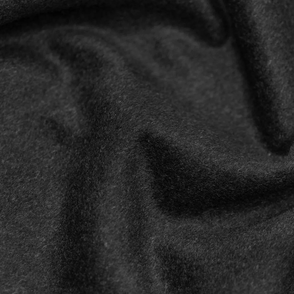Brushed Melton Wool Blend Coating – Heather Charcoal