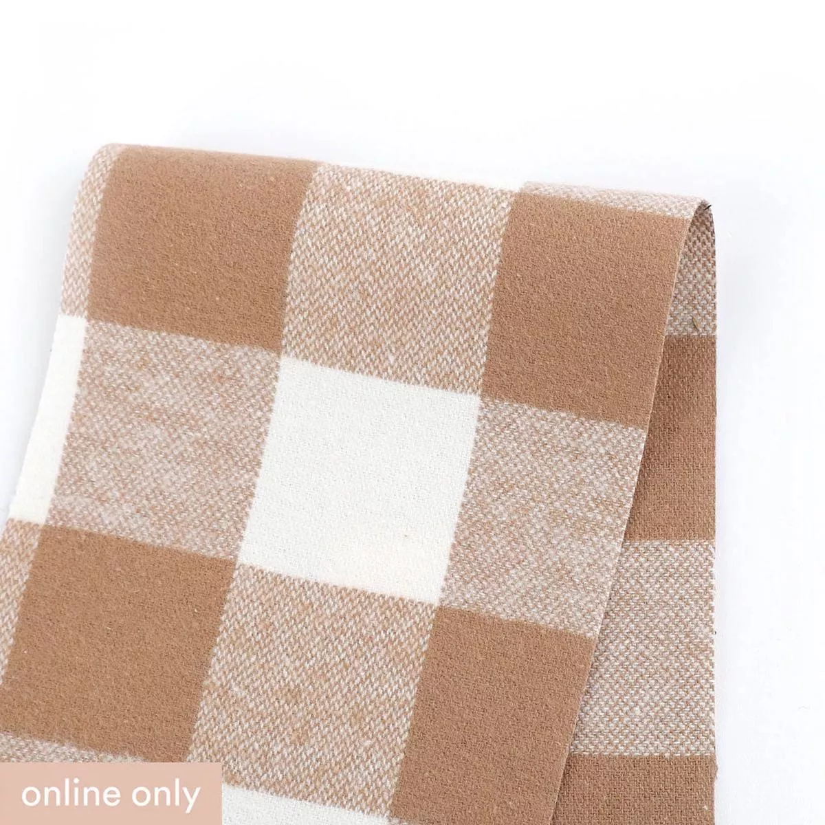 buffalo-check-brushed-cotton-noix-milk Buffalo Check Brushed Cotton – Noix/Milk