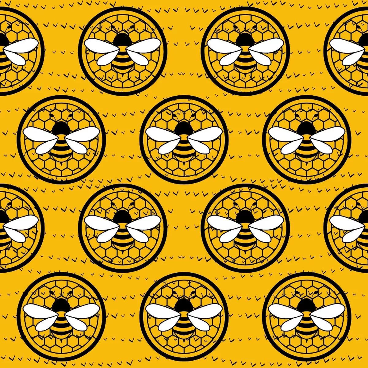 Bumble Bee Pattern 8 Quilting Cotton Fabric
