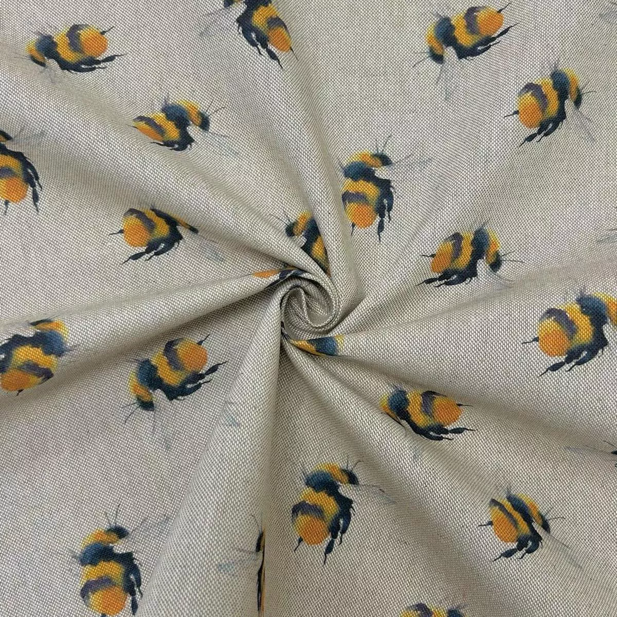 bumblebees-digital-linen-look-polycotton-fabric Bumblebees Digital Linen Look Polycotton Fabric
