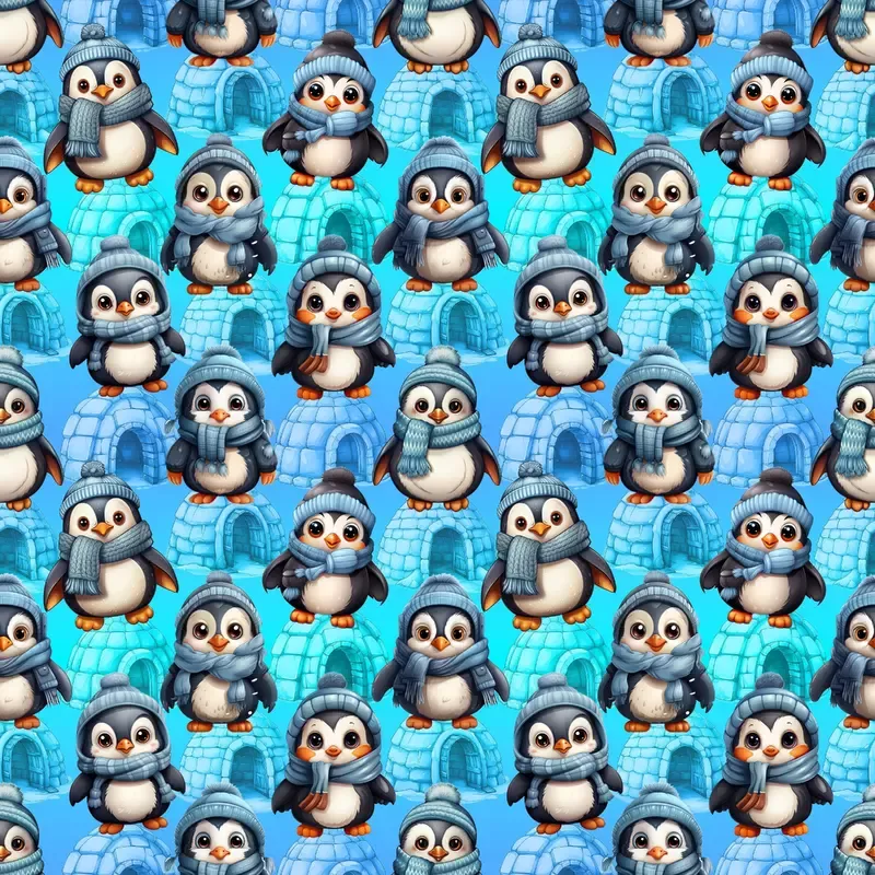 bundled-up-penguins-fabric Bundled Up Penguins Fabric