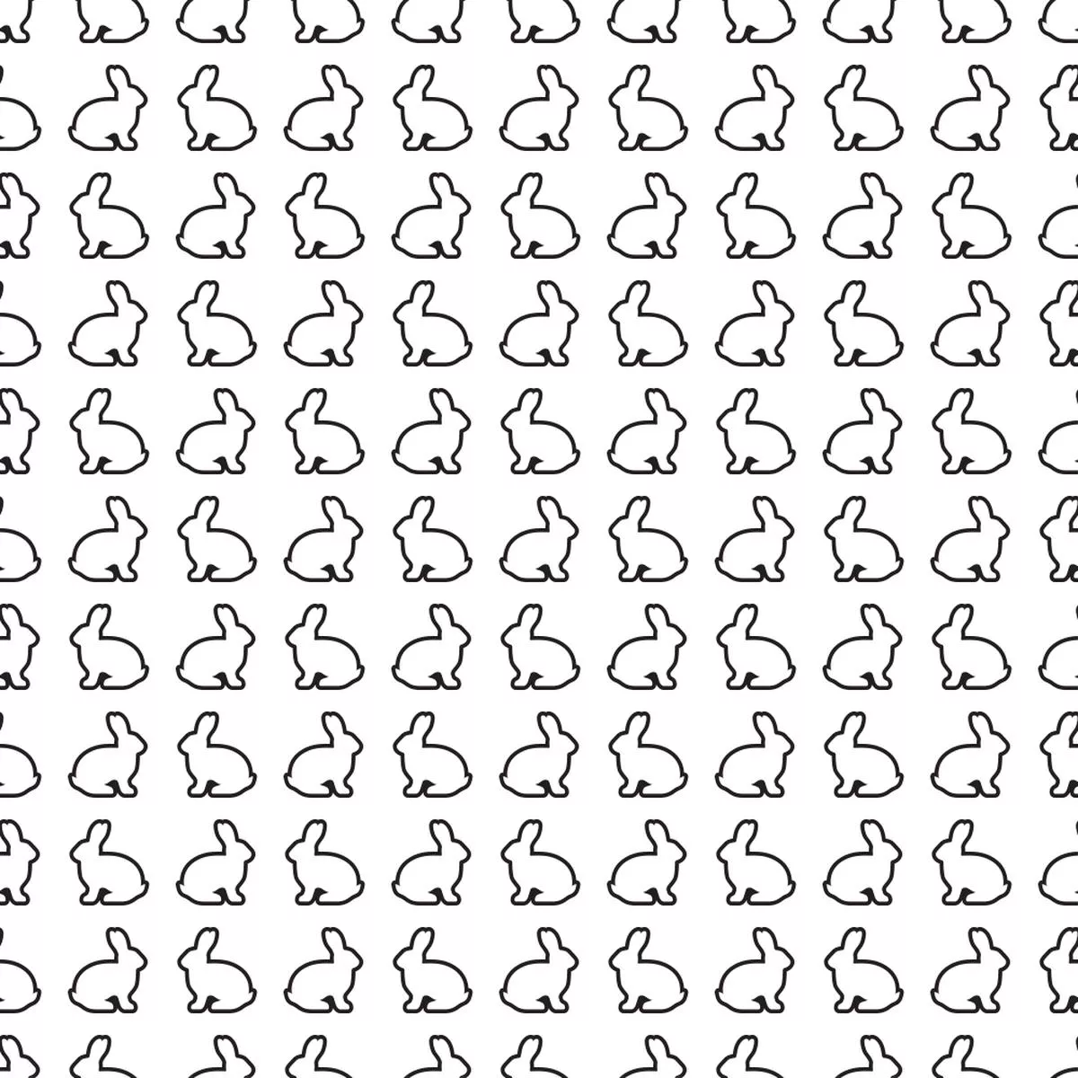bunnies-allover-fabric-black-white Bunnies Allover Fabric – Black/White
