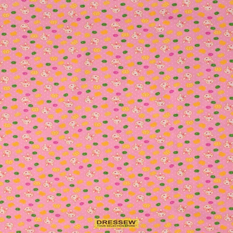 Bunny Flannelette Pink / Multi
