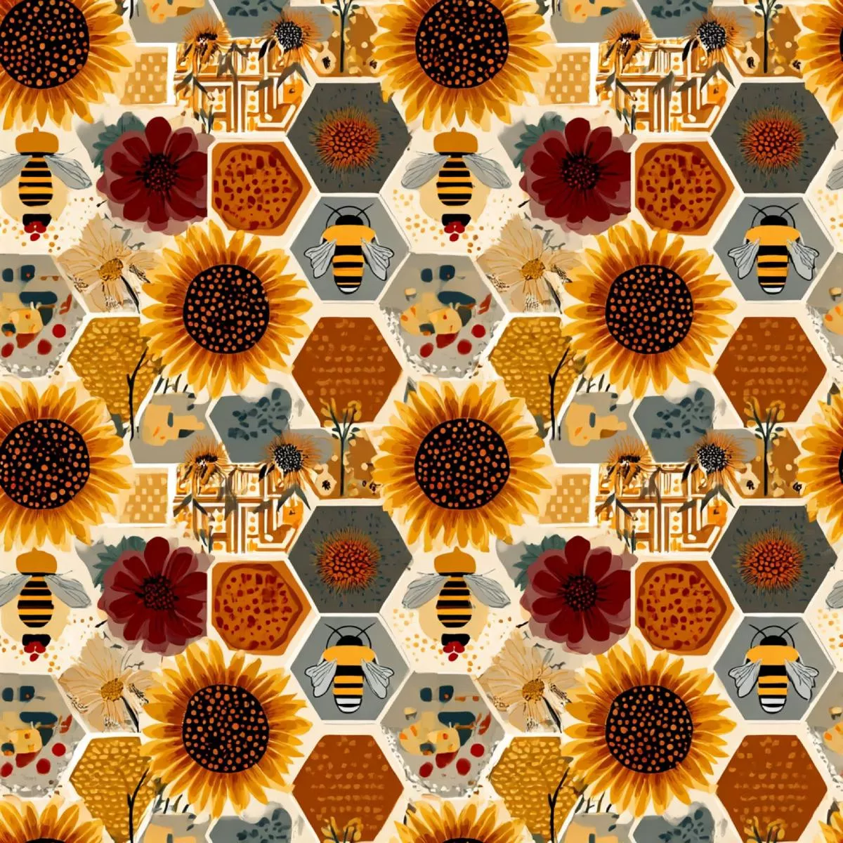 Busy Bee Pattern 22 Quilting Cotton Fabric