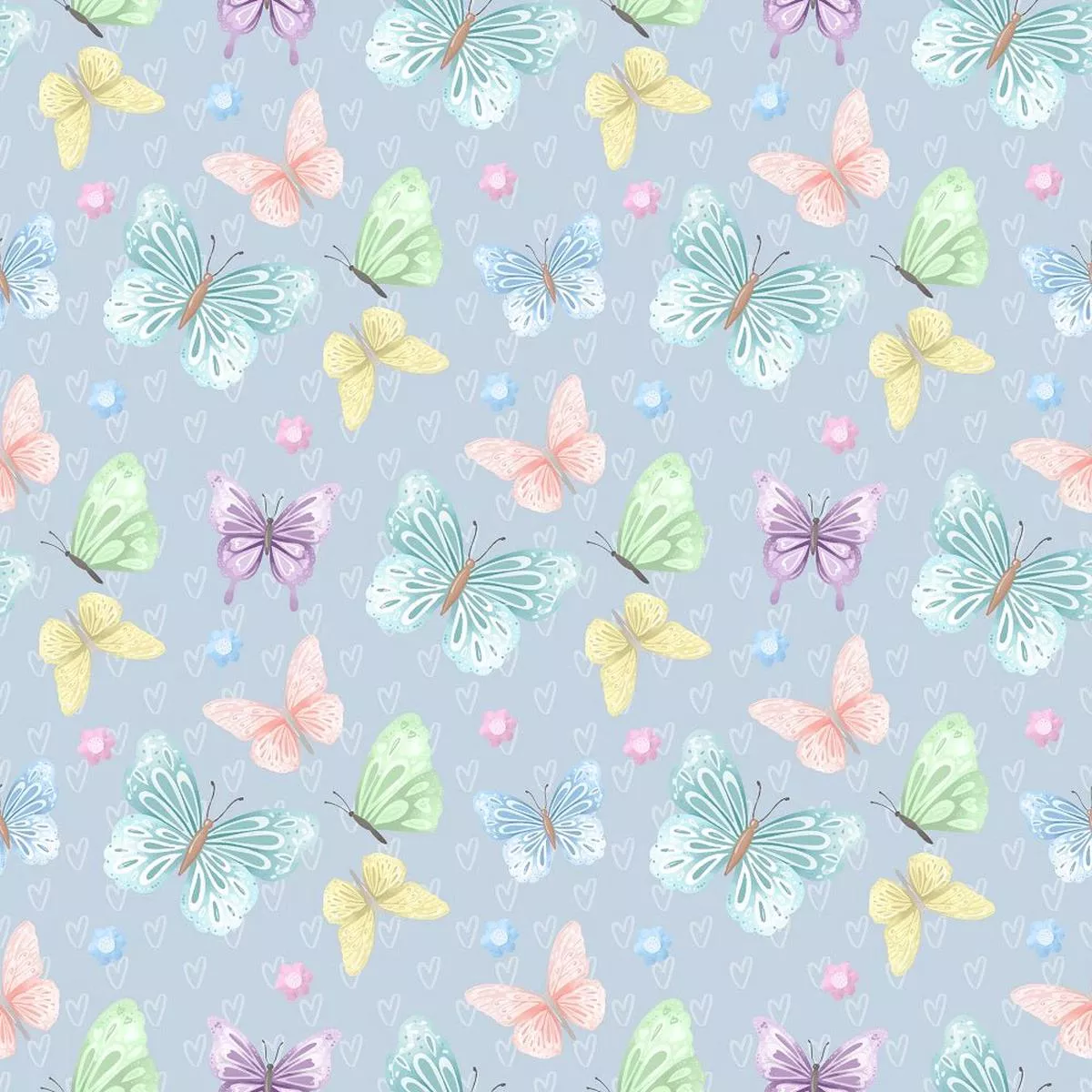 butterflies-rainbows-pattern-6-fabric Butterflies & Rainbows Pattern 6 Fabric