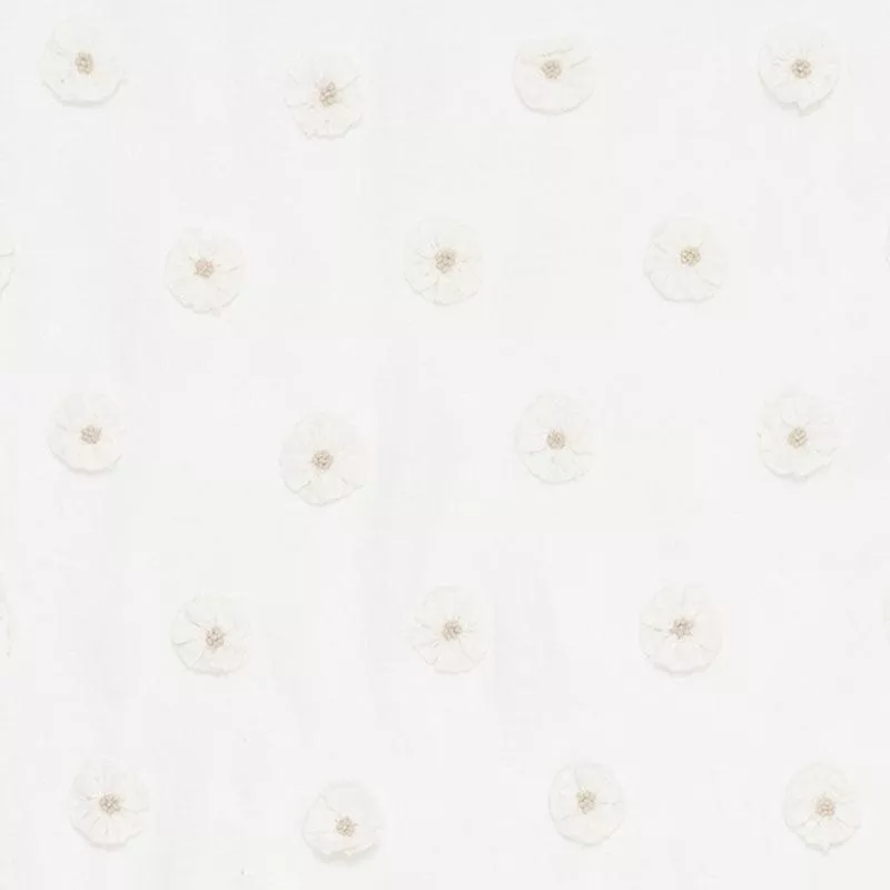 BUTTON FLOWER SHEER | Ivory