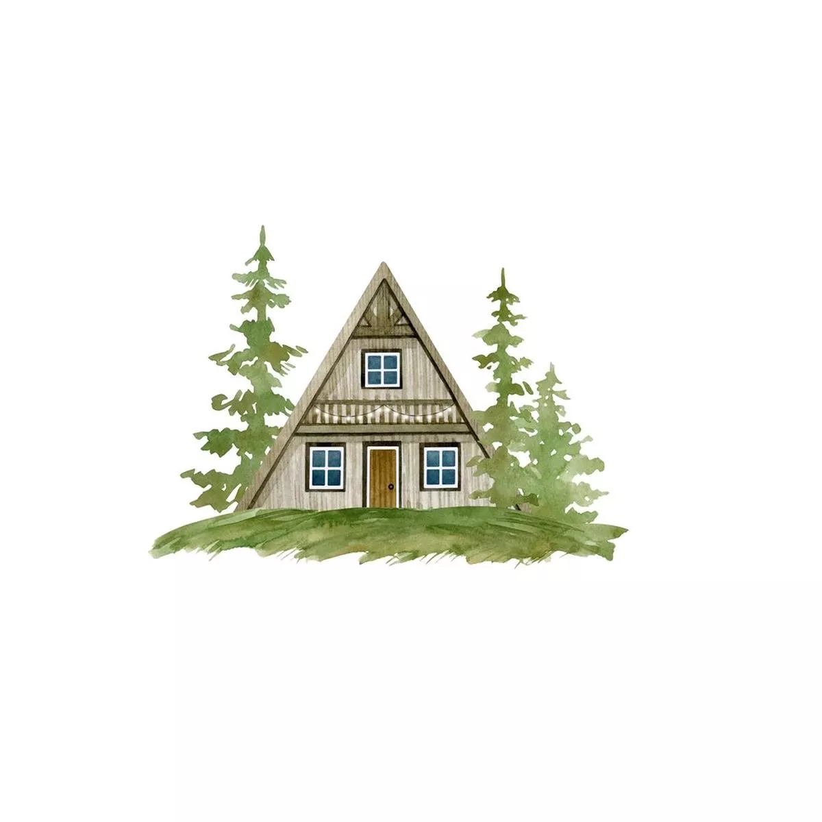 Cabin In The Forest Fabric Panel