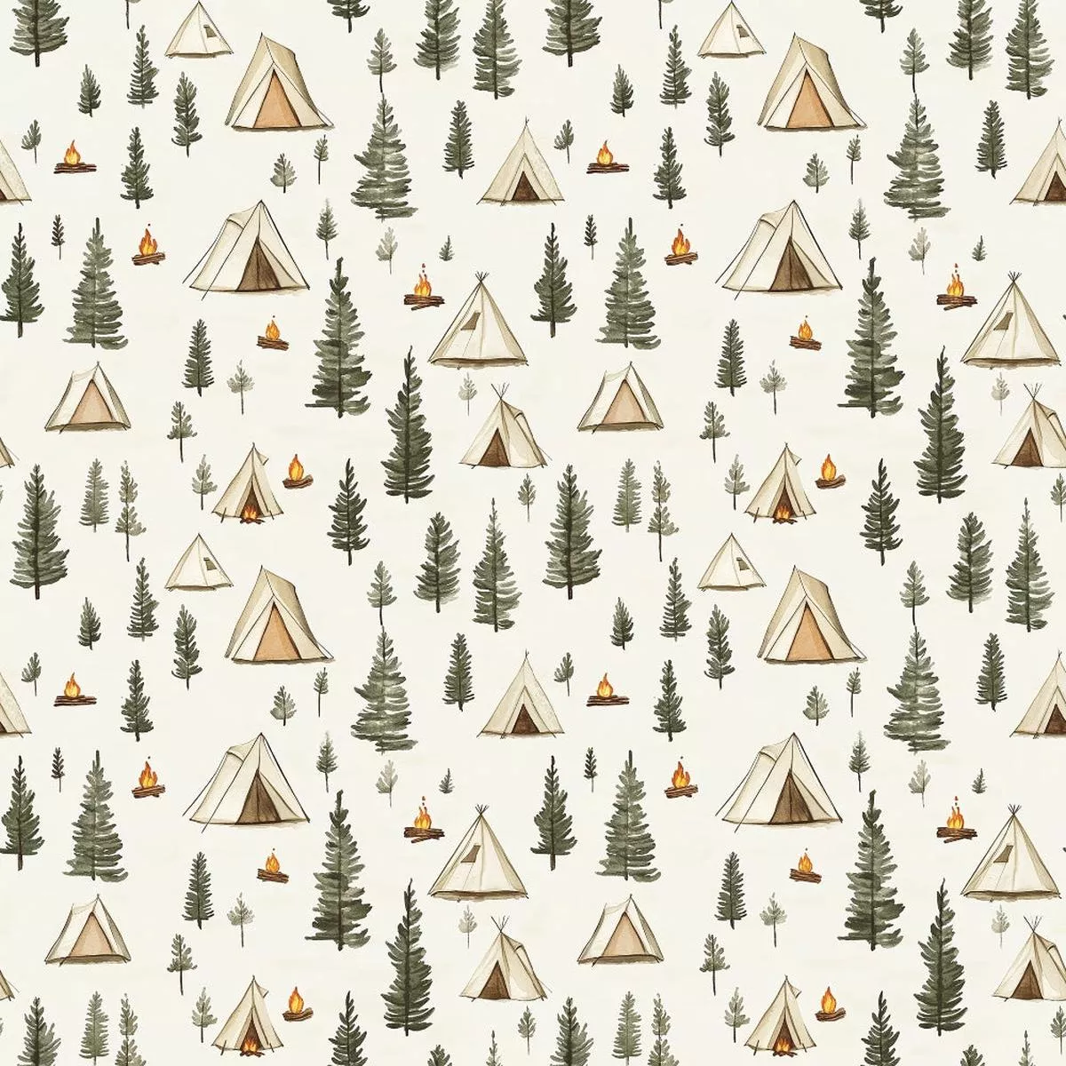 Camping in the Forest Pattern 4 Quilting Cotton Fabric