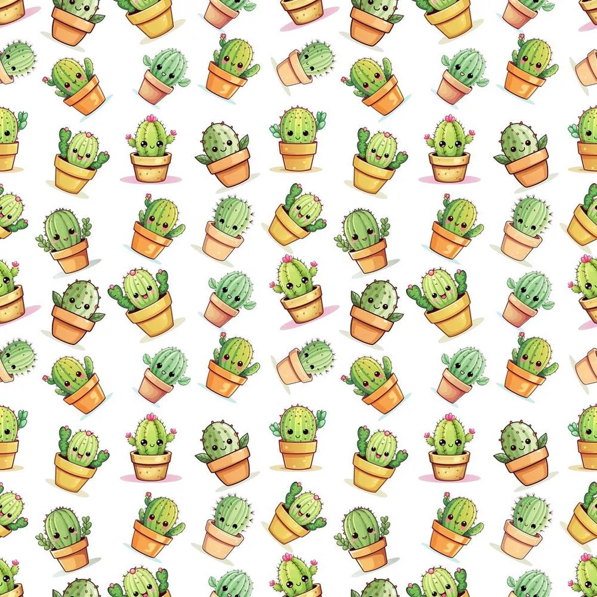 Cartoon Cactus Fabric