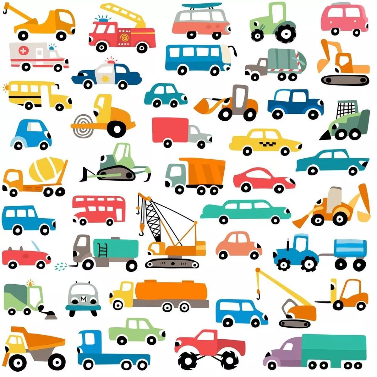 cartoon-cars-fabric Cartoon Cars Fabric