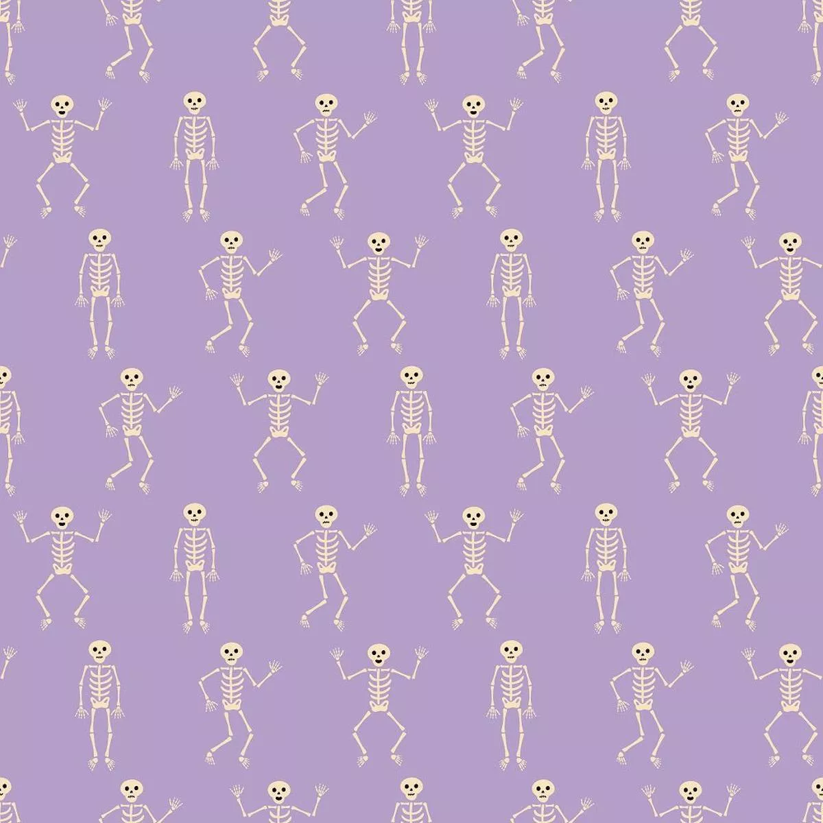 Cartoon Halloween Dancing Skeleton Fabric