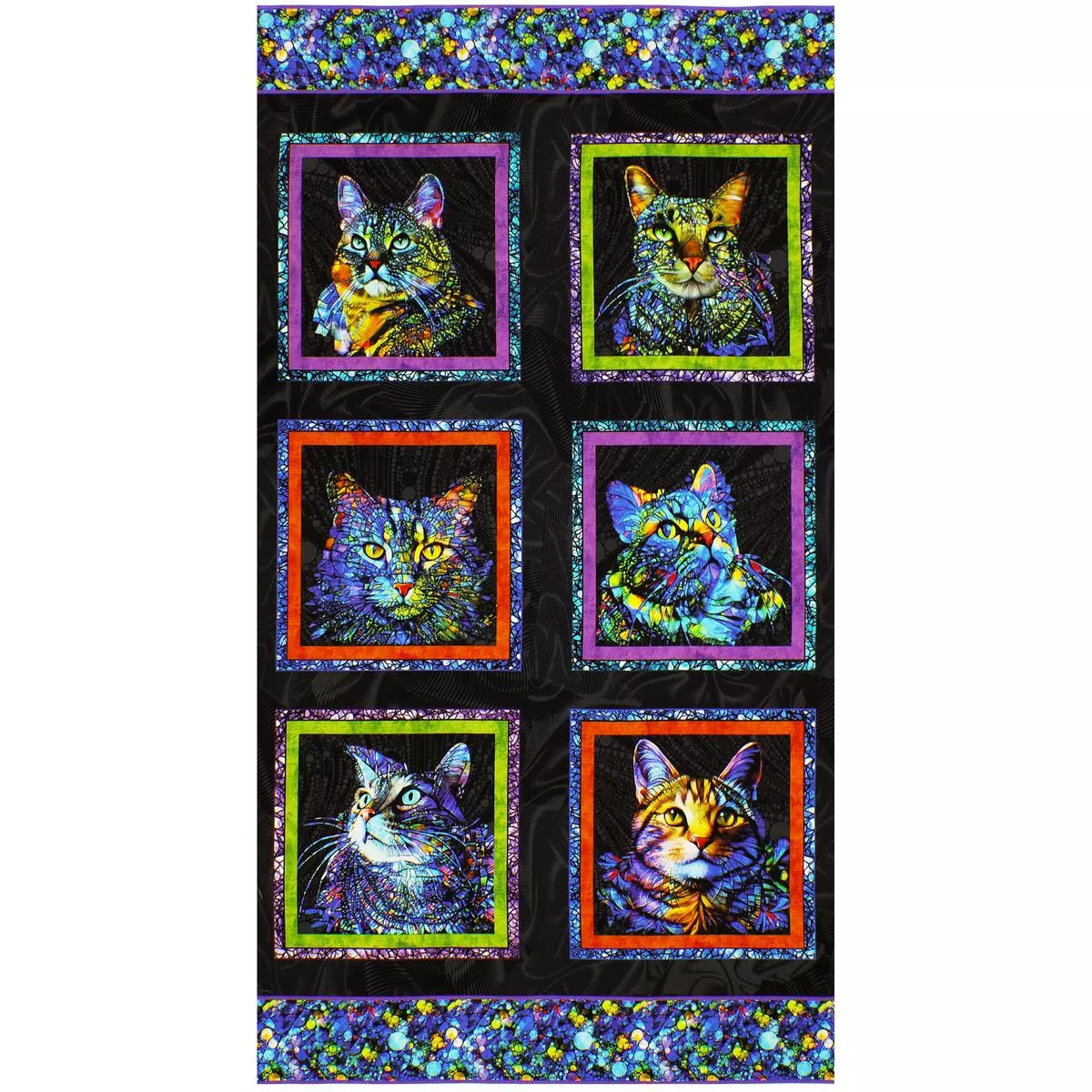 cat-artistry-fabric-collection-cat-artistry-panel-black-multi Cat Artistry Fabric Collection – Cat Artistry Panel Black/Multi