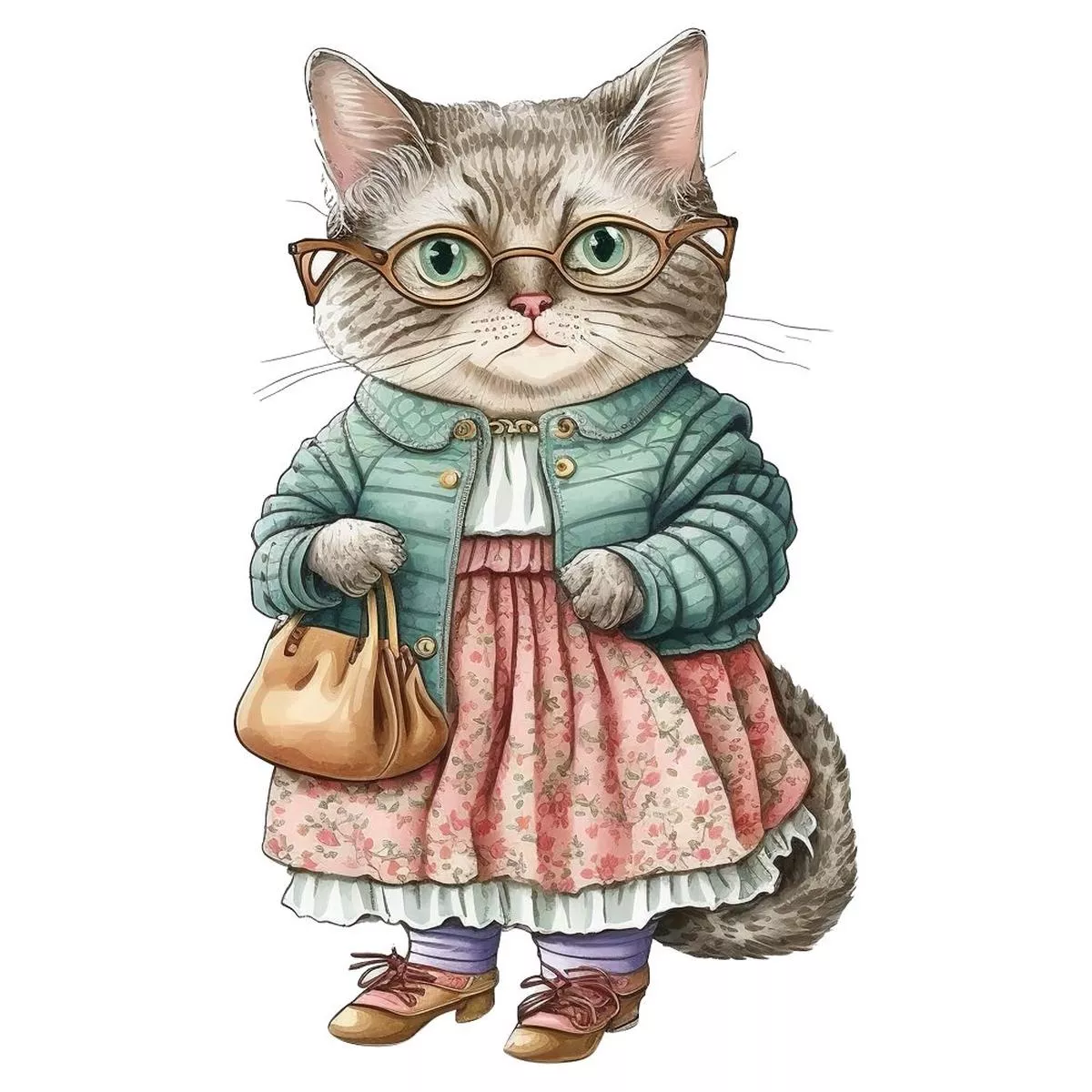 Cat Grandma #4 Fabric Panel