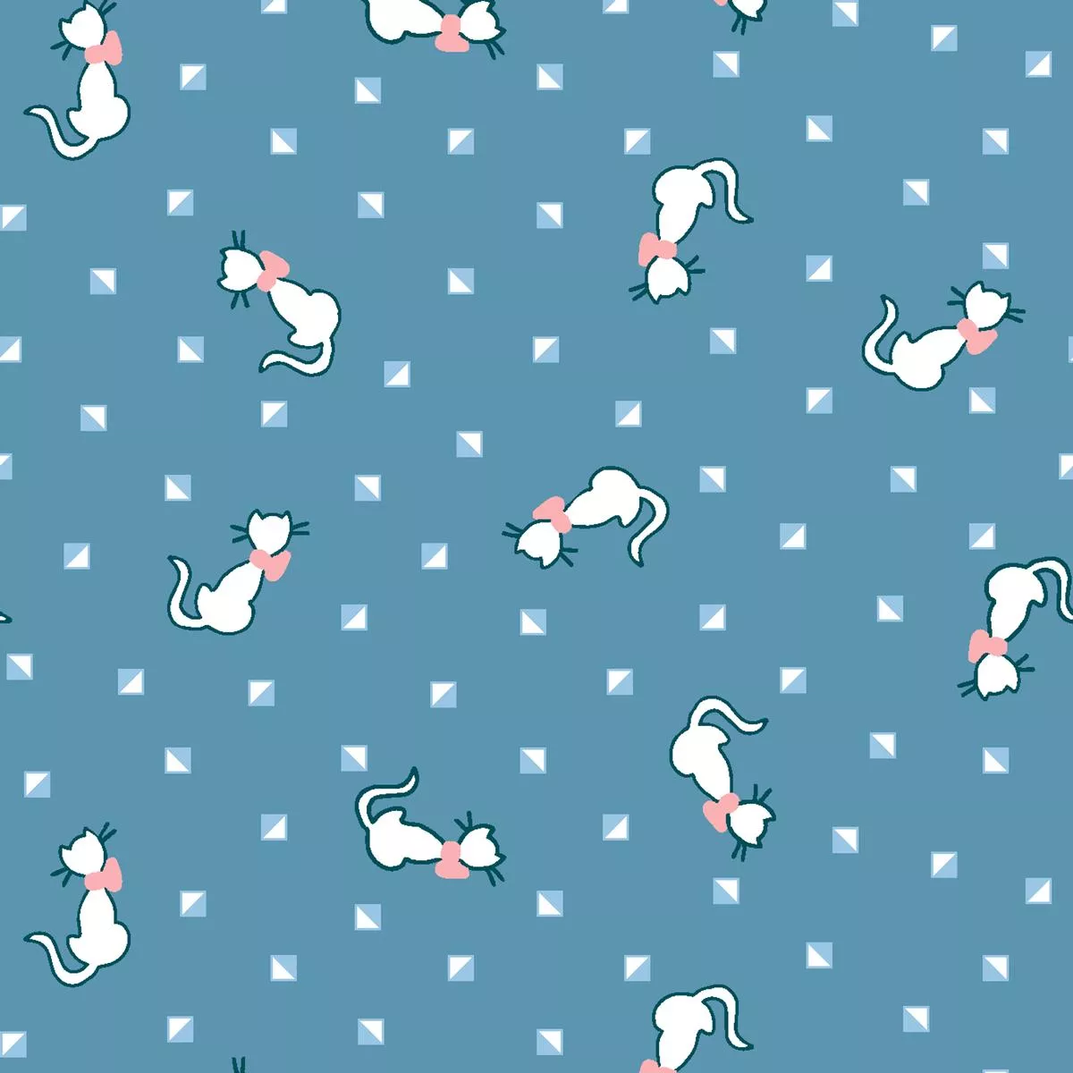 cats-geo-on-blue-fabric Cats Geo on Blue Fabric