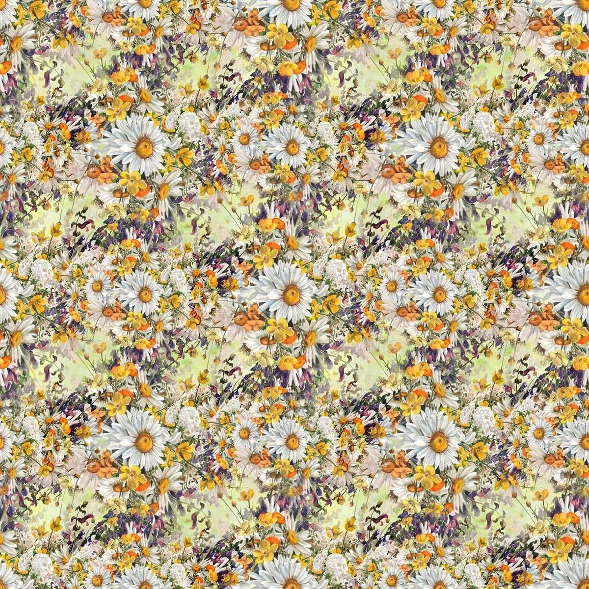 chamomile-wild-flowers-fabric-yellow Chamomile Wild Flowers Fabric – Yellow
