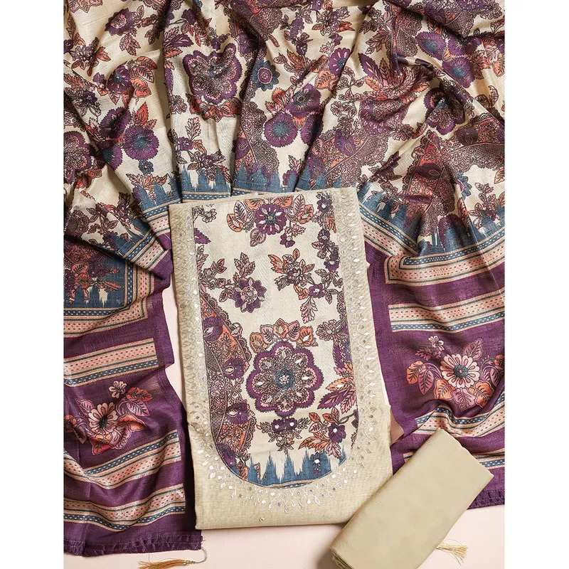 CHANDERI WITH TUSSAR DUPATTA