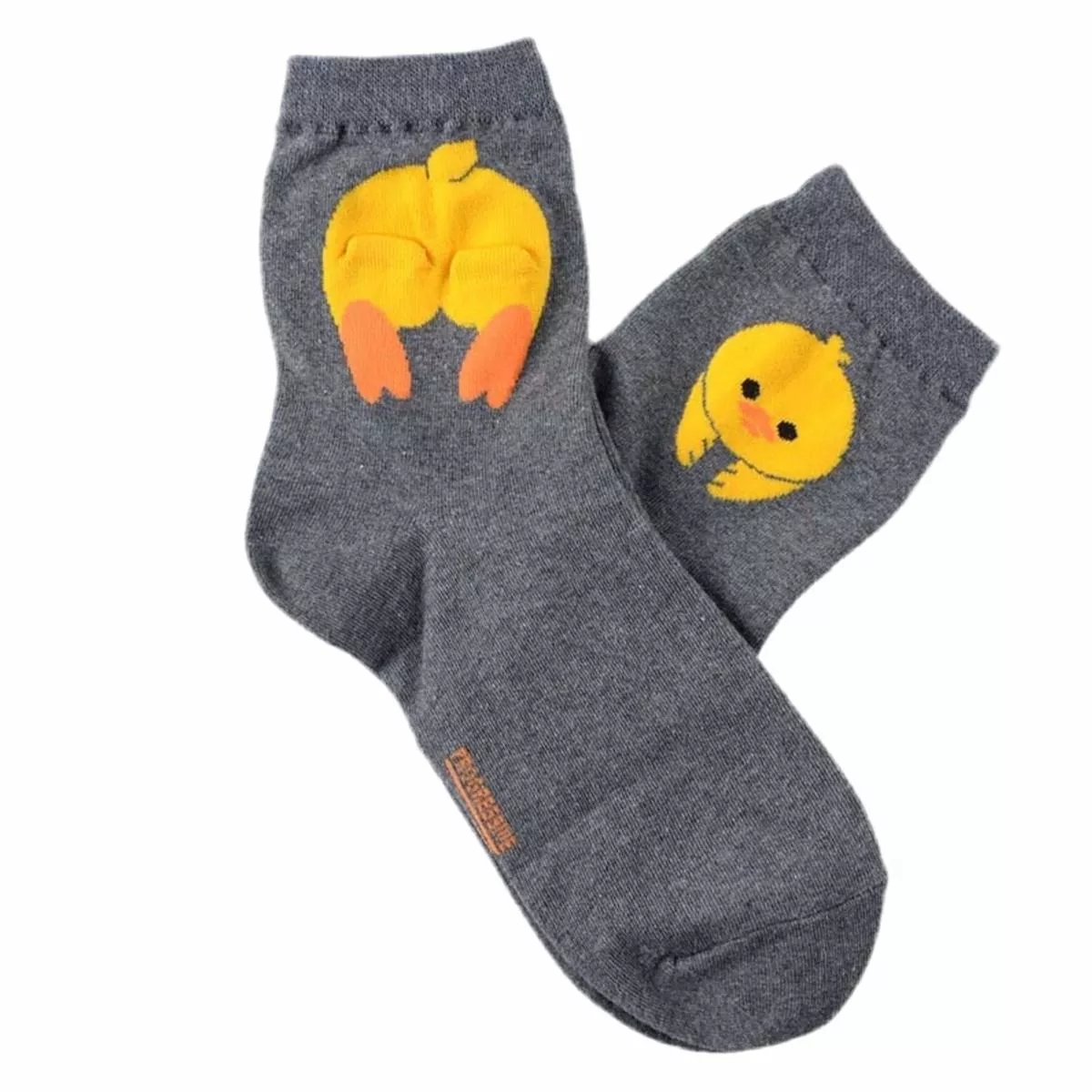 Chaussettes Grises Canard Jaune Traversant