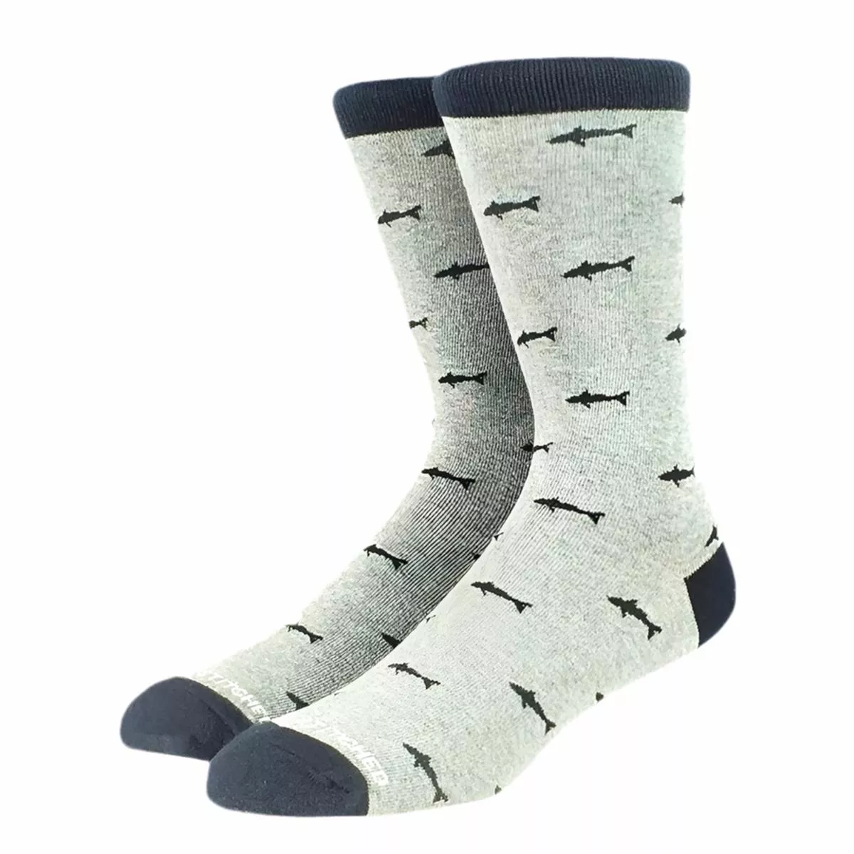 chaussettes-grises-requins-noirs Chaussettes Grises Requins Noirs