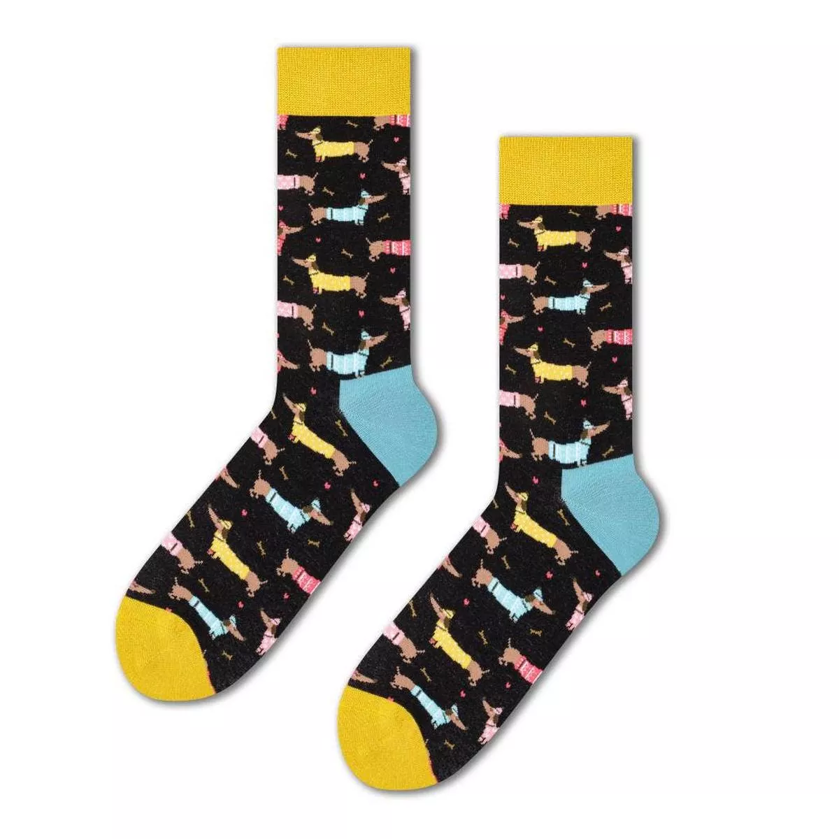 chaussettes-teckels-avec-pull Chaussettes Teckels avec pull
