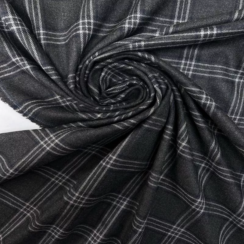 Checked Flannel Polyamid Suit Fabric