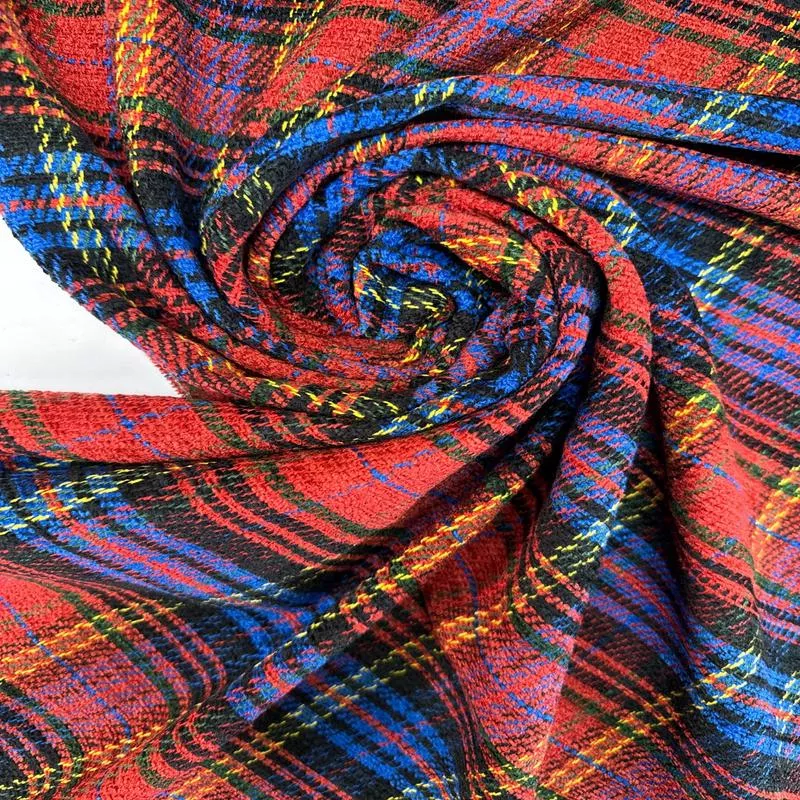 checked-multicolour-polyester-tweed Checked Multicolour Polyester Tweed