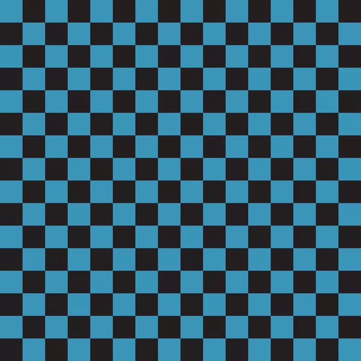 Checkered Basics Fabric – Cerulean Blue on Black