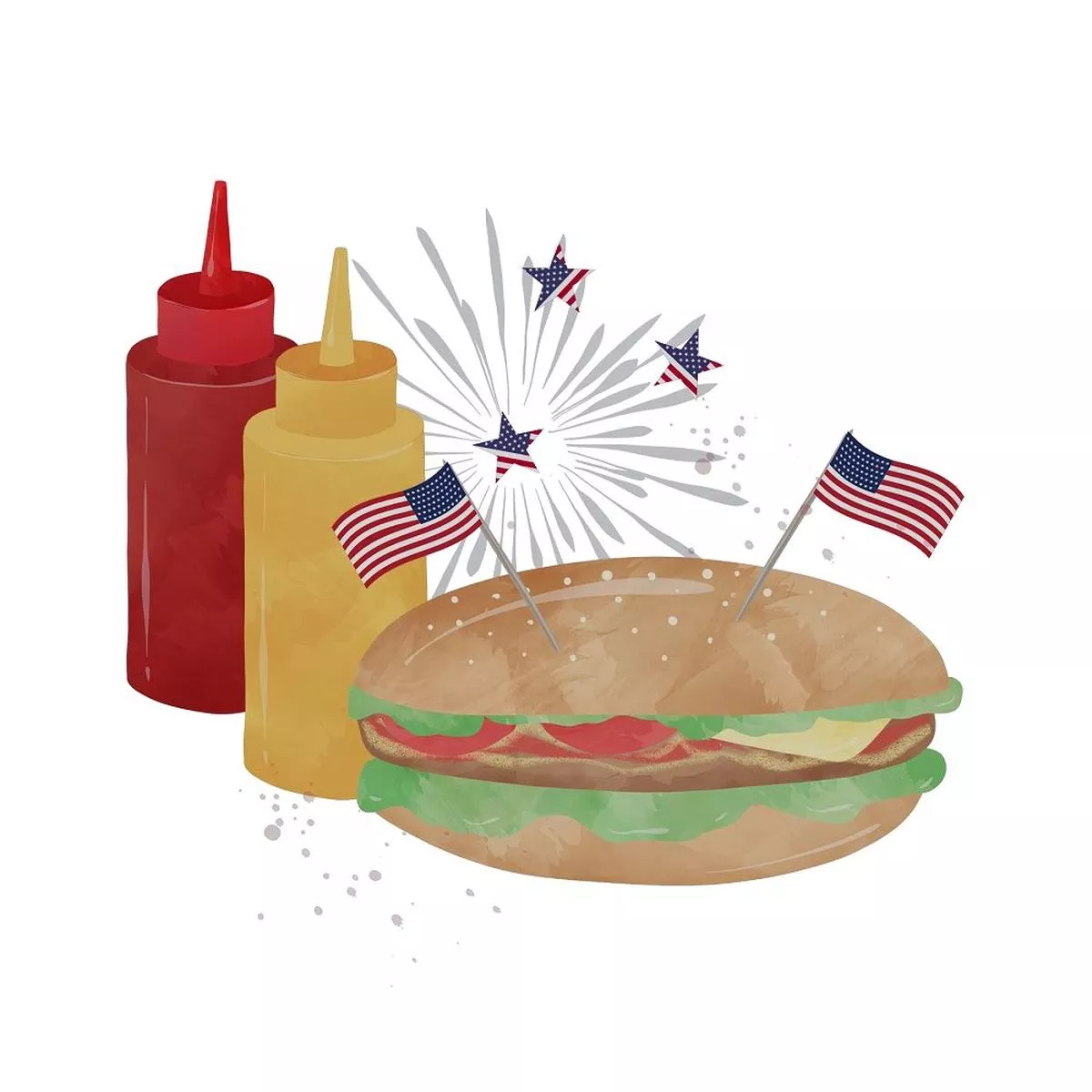 cheeseburger-condiments-fabric-panel Cheeseburger & Condiments Fabric Panel