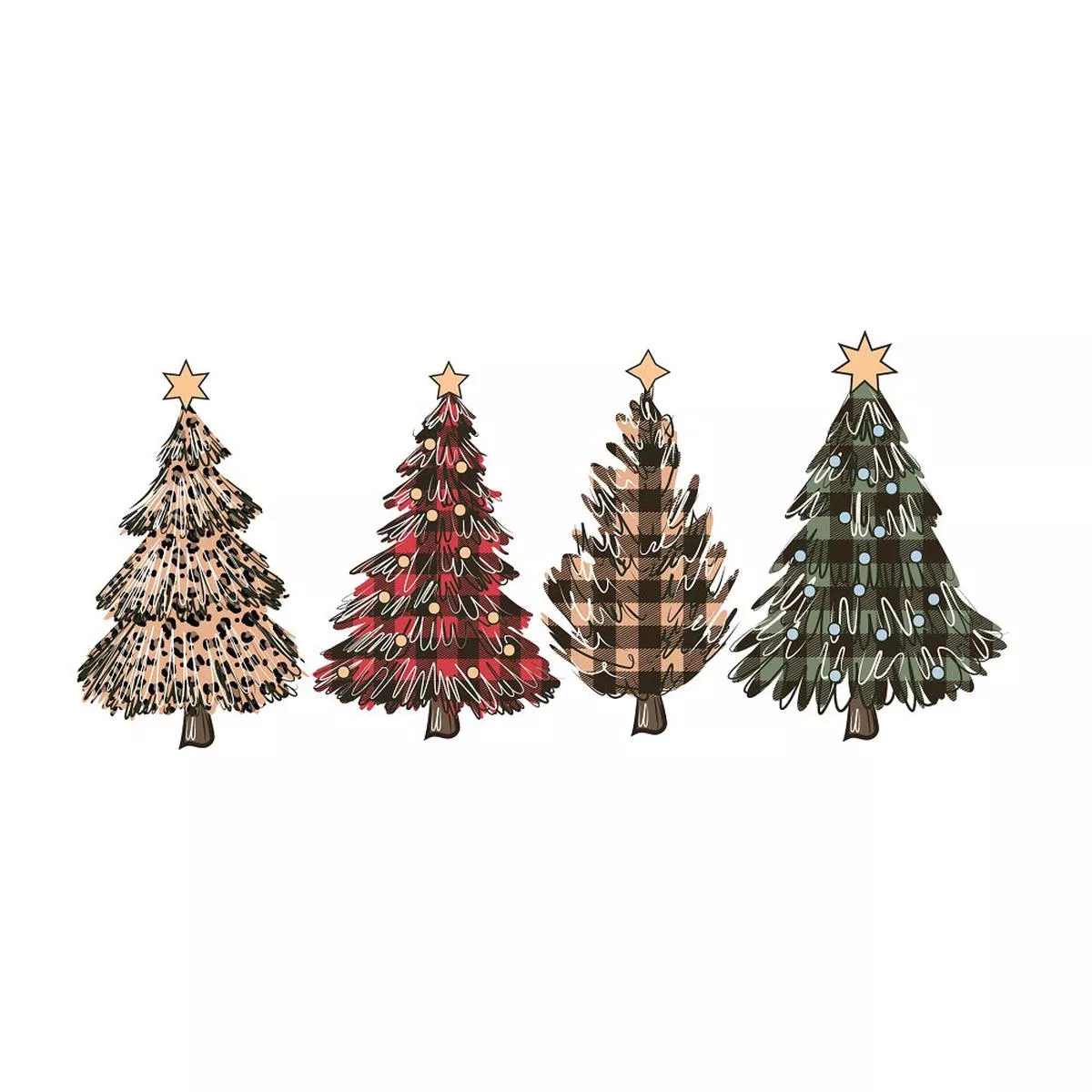cheetah-plaid-christmas-tree-fabric-panel Cheetah Plaid Christmas Tree Fabric Panel