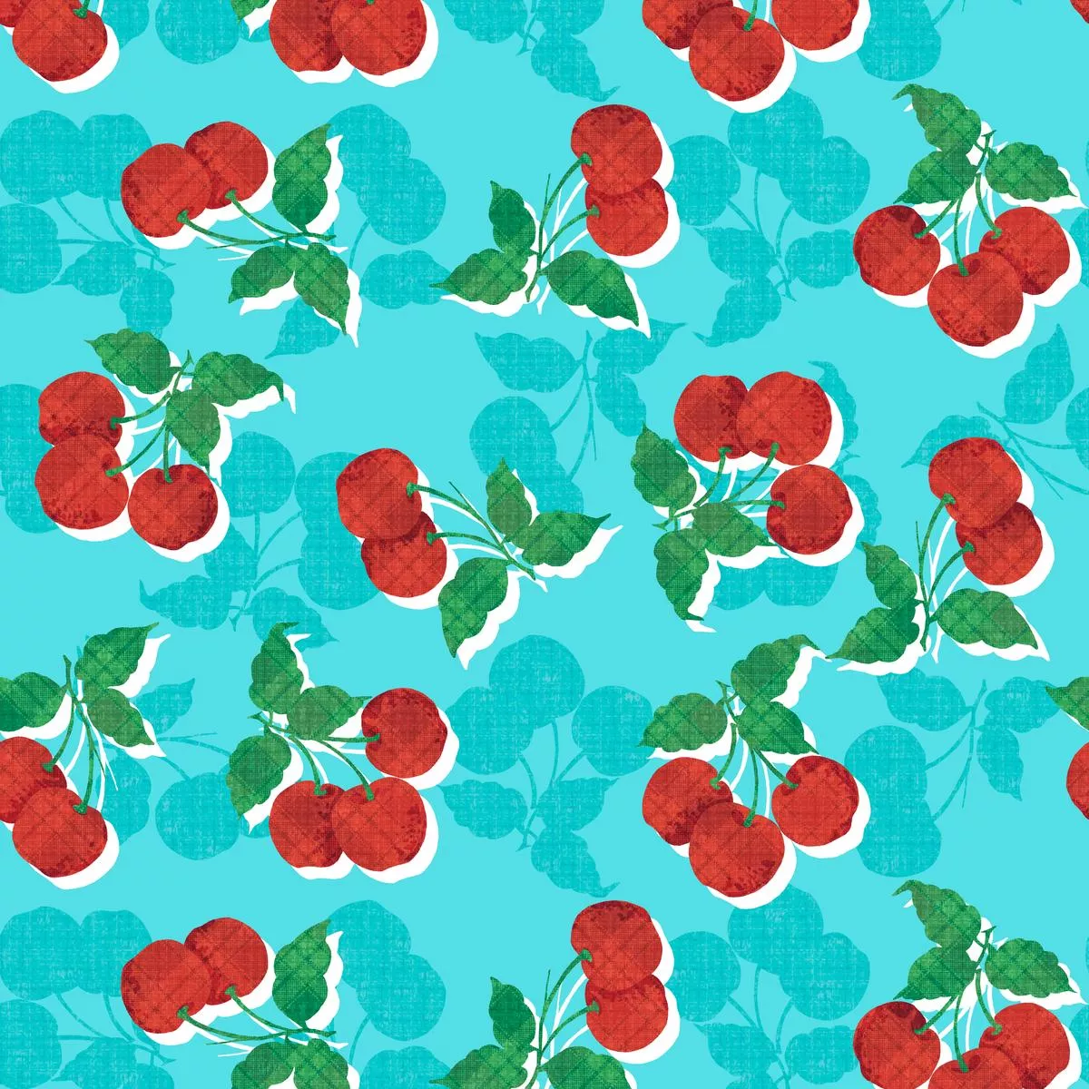 Cherry Linen Twist – Classic Fruit Fabric