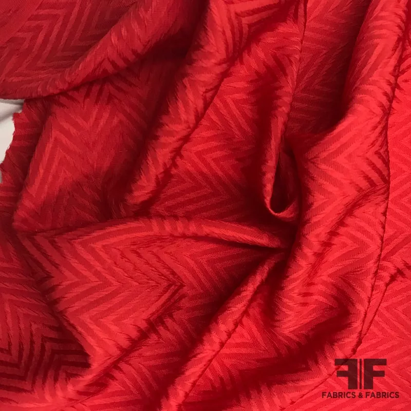 Chevron Silk Jacquard – Red